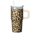 thumbnail image 1 of 20oz Insulated Stainless Steel Travel Cup With Handle Geometric Design Leak Proof Double Wall Tumbler With Straw, 1 of 5
