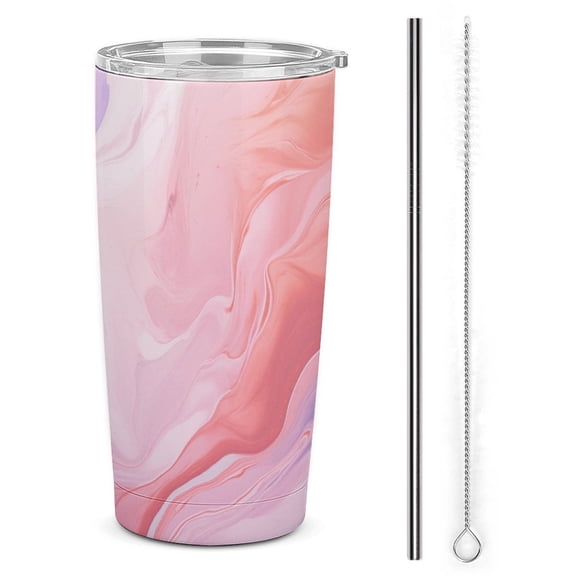 20oz Insulated Stainless Steel Tumbler,Colorful Marble Pattern Double Wall Vacuum Travel Coffee Mug