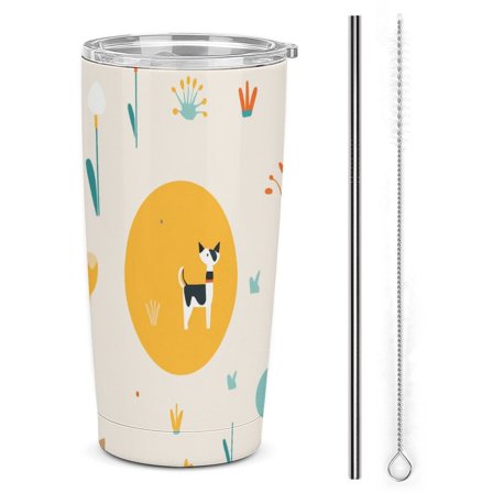 20oz Insulated Stainless Steel Tumbler,Cute Puppy Double Wall Vacuum Travel Coffee Mug