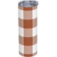 thumbnail image 1 of 20oz Insulated Stainless Steel Tumbler Mug | Buffalo Plaid Brown White Cup with Lid and Straw | Hot and cold insulation |Suitable for Coffee Travel Office Car, 1 of 6