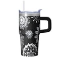 thumbnail image 1 of 20oz Insulated Travel Cup with Lid & Straw - Stainless Steel Double Wall Vacuum Tumbler, Leakproof Thermal Coffee Mug, Bohemian Style, 1 of 5