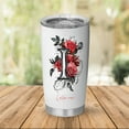 thumbnail image 1 of 20oz Insulated Tumbler Personalized with Initial 'I' and Floral Artwork, Stainless Coffee Mug, Custom Drinkware Idea for Birthday, Wedding, for Mom, Sisters, Close Friends, 1 of 6