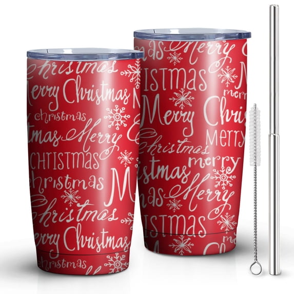 20oz Insulated Tumbler, Travel Coffee Tumbler with Lid, Cup Holder Friendly Travel Coffee Mug, Stainless Steel Thermos, 20 Oz Tumbler, Reusable Insulated Coffee Mug with Lid ( Christmas )
