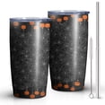 thumbnail image 1 of 20oz Insulated Tumbler, Travel Coffee Tumbler with Lid, Cup Holder Friendly Travel Coffee Mug, Stainless Steel Thermos, 20 Oz Tumbler, Reusable Insulated Coffee Mug with Lid ( Halloween Pumpkin ), 1 of 7