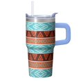 thumbnail image 1 of 20oz Insulated Tumbler with Lids and Straws, Bohemian Stainless Steel Travel Coffee Cup, Double Wall Vacuum Leakproof Boho Style, 1 of 5
