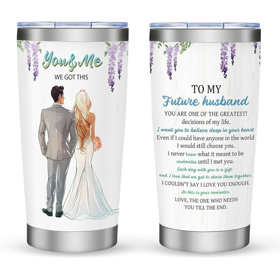 20oz Insulated Wedding Tumbler Stainless Steel Water Bottle Anniversary Gift for Her Perfect for Wife, Bride, Best Friends, Husband
