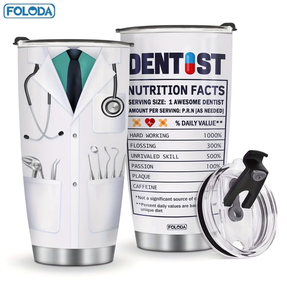 Foloda-Christmas Birthday Dentist Gift Tumbler 20oz, Dentist Gifts for Women/Men Coworkers, Dentist Assistants Coffee Travel Office Mug, Dentist Appreciation/Graduation Gift Keep Drink Cold&Hot