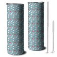 thumbnail image 1 of 20oz Light Blue Christmas Snowman Pattern Skinny Tumblers Stainless Steel Tumbler with Lid and Straw,Vacuum Insulated Double Wall Travel Tumbler Cups with Cleaning Brush for Coffee,Tea, 1 of 6