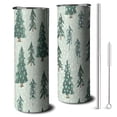 thumbnail image 1 of 20oz Light Green Christmas Tree Pattern Skinny Tumblers Stainless Steel Tumbler with Lid and Straw,Vacuum Insulated Double Wall Travel Tumbler Cups with Cleaning Brush for Coffee,Tea, 1 of 6