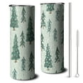 thumbnail image 1 of 20oz Light Green Christmas Tree and Snow Pattern Skinny Tumblers Stainless Steel Tumbler with Lid and Straw,Vacuum Insulated Double Wall Travel Tumbler Cups with Cleaning Brush for Coffee,Tea, 1 of 6