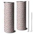 thumbnail image 1 of 20oz Light Pink Christmas Gnome Pattern Skinny Tumblers Stainless Steel Tumbler with Lid and Straw,Vacuum Insulated Double Wall Travel Tumbler Cups with Cleaning Brush for Coffee,Tea, 1 of 6