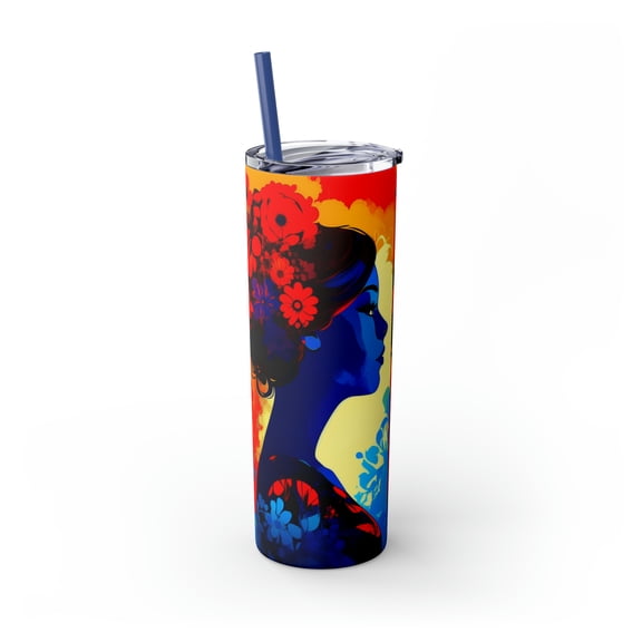 20oz Maars Insulated Skinny Tumbler with Straw Abstract Portrait Travel Cup