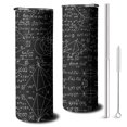 thumbnail image 1 of 20oz Math Equations Geometry Shapes Black Pattern Skinny Tumblers Stainless Steel Tumbler with Lid and Straw,Vacuum Insulated Double Wall Travel Tumbler Cups with Cleaning Brush for Coffee,Tea, 1 of 6