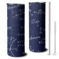 thumbnail image 1 of 20oz Math Equations Graphs Black Pattern Skinny Tumblers Stainless Steel Tumbler with Lid and Straw,Vacuum Insulated Double Wall Travel Tumbler Cups with Cleaning Brush for Coffee,Tea, 1 of 6