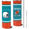 thumbnail image 1 of 20oz Miami City Classcial Stainless Steel Tumbler Travel Mug for Men Women Sports Tumbler Keeps Drinks Cold & Hot Gift for Football Fans, 1 of 6