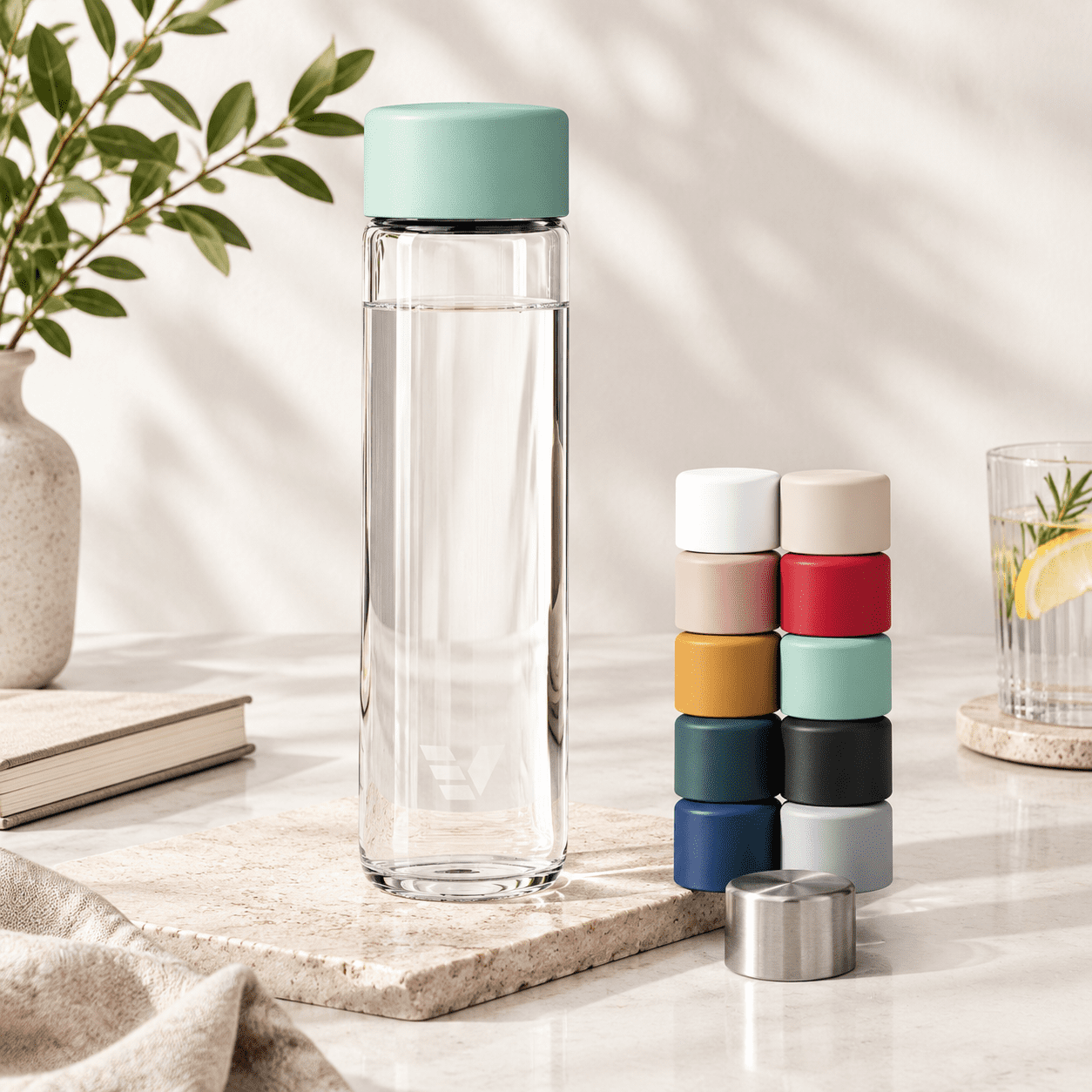 20oz Mint Non-Insulated Single Wall Borosilicate Glass Water Bottle ...