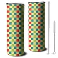 thumbnail image 1 of 20oz Multi Color Checkerboard Checkered Pattern Skinny Tumblers Stainless Steel Tumbler with Lid and Straw,Vacuum Insulated Double Wall Travel Tumbler Cups with Cleaning Brush for Coffee,Tea, 1 of 6