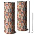 thumbnail image 1 of 20oz Multicolor Christmas Icon Pattern Skinny Tumblers Stainless Steel Tumbler with Lid and Straw,Vacuum Insulated Double Wall Travel Tumbler Cups with Cleaning Brush for Coffee,Tea, 1 of 6