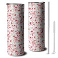thumbnail image 1 of 20oz Multicolor Christmas Pattern Skinny Tumblers Stainless Steel Tumbler with Lid and Straw,Vacuum Insulated Double Wall Travel Tumbler Cups with Cleaning Brush for Coffee,Tea, 1 of 6