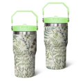 thumbnail image 1 of 20oz Multicolored Flower Leaves Stainless Steel Tumbler with Top Handle,Pioneer Travel Coffee Mug Flip Straw Cup,Gifts for Women Girls Men Adults, 1 of 1