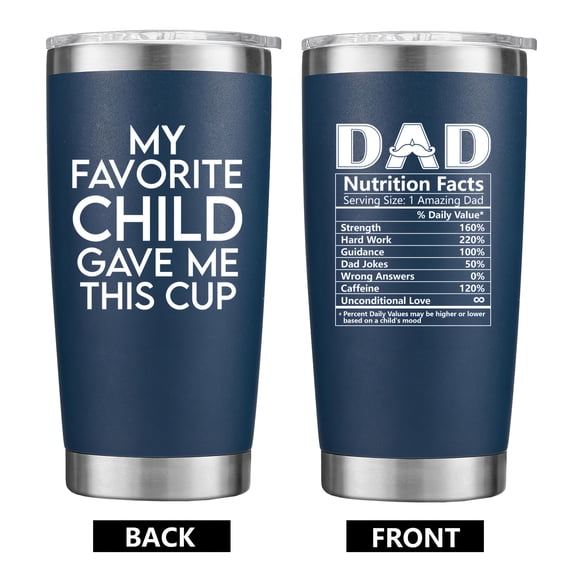 20oz Navy Blue Travel Coffee Mug Tumbler for Dad, Best Dad Ever from Son Daughter, Ideal Gift for Birthday Father’s Day Valentine’s Day Husband Men