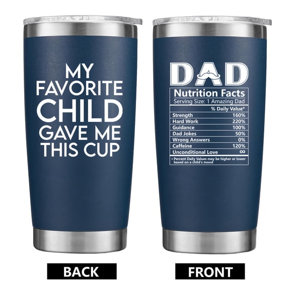 20oz Navy Blue Travel Coffee Mug Tumbler for Dad, Best Dad Ever from Son Daughter, Ideal Gift for Birthday Father’s Day Valentine’s Day Husband Men