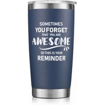 20oz Navy Blue Tumbler, Sometimes You Forget You''re Awesome Inspirational Stainless Steel Cup, Stocking Stuffer for Men, Ideal Christmas Birthday Gift for Him Husband Boyfriend