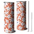 thumbnail image 1 of 20oz Orange Daisy Flower White Petals Pattern Skinny Tumblers Stainless Steel Tumbler with Lid and Straw,Vacuum Insulated Double Wall Travel Tumbler Cups with Cleaning Brush for Coffee,Tea, 1 of 6