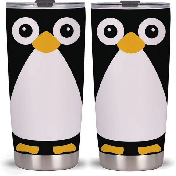20oz Penguin Tumbler Cup With Lid , Stainless Steel Double Wall Vacuum Thermos Insulated Travel Coffee Mug(Penguin Tumbler)One Tumbler Cup