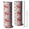 thumbnail image 1 of 20oz Pink Christmas Red Truck and Snowman Pattern Skinny Tumblers Stainless Steel Tumbler with Lid and Straw,Vacuum Insulated Double Wall Travel Tumbler Cups with Cleaning Brush for Coffee,Tea, 1 of 6