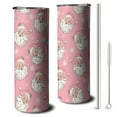 thumbnail image 1 of 20oz Pink Christmas Santa Pattern Skinny Tumblers Stainless Steel Tumbler with Lid and Straw,Vacuum Insulated Double Wall Travel Tumbler Cups with Cleaning Brush for Coffee,Tea, 1 of 6