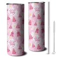 thumbnail image 1 of 20oz Pink Christmas Tree Pattern Skinny Tumblers Stainless Steel Tumbler with Lid and Straw,Vacuum Insulated Double Wall Travel Tumbler Cups with Cleaning Brush for Coffee,Tea, 1 of 6