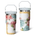 thumbnail image 1 of 20oz Pioneer Colorful Floral Stainless Steel Flip Straw Tumbler with Lid and Straw Spill Proof Travel Cup Double Wall Vacuum Insulated Coffee Mug with Top Handled White, 1 of 1