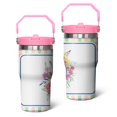 thumbnail image 1 of 20oz Pioneer Colorful Floral Stainless Steel Flip Straw Tumbler with Lid and Straw Spill Proof Travel Cup Double Wall Vacuum Insulated Coffee Mug with Top Handled Pink, 1 of 1