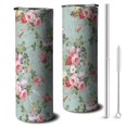 thumbnail image 1 of 20oz Pioneer Flower Floral Print Pattern Skinny Tumblers Stainless Steel Tumbler with Lid and Straw,Vacuum Insulated Double Wall Travel Tumbler Cups with Cleaning Brush for Coffee,Tea, 1 of 6
