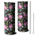 thumbnail image 1 of 20oz Pioneer Flower Floral Print Pattern Skinny Tumblers Stainless Steel Tumbler with Lid and Straw,Vacuum Insulated Double Wall Travel Tumbler Cups with Cleaning Brush for Coffee,Tea, 1 of 6