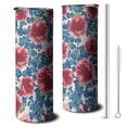 thumbnail image 1 of 20oz Pioneer Flower Floral Print Pattern Skinny Tumblers Stainless Steel Tumbler with Lid and Straw,Vacuum Insulated Double Wall Travel Tumbler Cups with Cleaning Brush for Coffee,Tea, 1 of 6