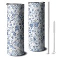 thumbnail image 1 of 20oz Pioneer Flower Floral Print Pattern Skinny Tumblers Stainless Steel Tumbler with Lid and Straw,Vacuum Insulated Double Wall Travel Tumbler Cups with Cleaning Brush for Coffee,Tea, 1 of 6
