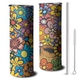 thumbnail image 1 of 20oz Pioneer Flower Floral Print Pattern Skinny Tumblers Stainless Steel Tumbler with Lid and Straw,Vacuum Insulated Double Wall Travel Tumbler Cups with Cleaning Brush for Coffee,Tea, 1 of 6