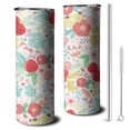 thumbnail image 1 of 20oz Pioneer Flower Skinny Tumblers Stainless Steel Tumbler with Lid and Straw,Vacuum Insulated Double Wall Travel Tumbler Cups with Cleaning Brush for Coffee,Tea, 1 of 6