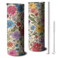 thumbnail image 1 of 20oz Pioneer Flower Skinny Tumblers Stainless Steel Tumbler with Lid and Straw,Vacuum Insulated Double Wall Travel Tumbler Cups with Cleaning Brush for Coffee,Tea, 1 of 6