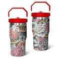 thumbnail image 1 of 20oz Pioneer Stainless Steel Tumbler with Top Handle,Colorful Floral Travel Coffee Mug Flip Straw Cup,Gifts for Women Girls Men Adults, 1 of 1