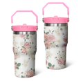 thumbnail image 1 of 20oz Pioneer Stainless Steel Tumbler with Top Handle,Colorful Floral Travel Coffee Mug Flip Straw Cup,Gifts for Women Girls Men Adults, 1 of 1
