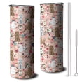 thumbnail image 1 of 20oz Poodle Dog and Flower Floral Skinny Tumblers Stainless Steel Tumbler with Lid and Straw,Vacuum Insulated Double Wall Travel Tumbler Cups with Cleaning Brush for Coffee,Tea, 1 of 6