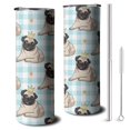 thumbnail image 1 of 20oz Pug with Crown Skinny Tumblers Stainless Steel Tumbler with Lid and Straw,Vacuum Insulated Double Wall Travel Tumbler Cups with Cleaning Brush for Coffee,Tea, 1 of 6