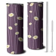 thumbnail image 1 of 20oz Purple Daisy Flower Wavy Lines Pattern Skinny Tumblers Stainless Steel Tumbler with Lid and Straw,Vacuum Insulated Double Wall Travel Tumbler Cups with Cleaning Brush for Coffee,Tea, 1 of 6