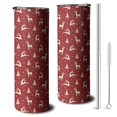 thumbnail image 1 of 20oz Red Christmas Deer and Tree Pattern Skinny Tumblers Stainless Steel Tumbler with Lid and Straw,Vacuum Insulated Double Wall Travel Tumbler Cups with Cleaning Brush for Coffee,Tea, 1 of 6