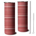thumbnail image 1 of 20oz Red Christmas Pattern Skinny Tumblers Stainless Steel Tumbler with Lid and Straw,Vacuum Insulated Double Wall Travel Tumbler Cups with Cleaning Brush for Coffee,Tea, 1 of 6