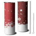 thumbnail image 1 of 20oz Red Christmas Snowflake Pattern Skinny Tumblers Stainless Steel Tumbler with Lid and Straw,Vacuum Insulated Double Wall Travel Tumbler Cups with Cleaning Brush for Coffee,Tea, 1 of 6