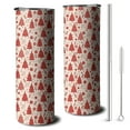 thumbnail image 1 of 20oz Red Christmas Tree Pattern Skinny Tumblers Stainless Steel Tumbler with Lid and Straw,Vacuum Insulated Double Wall Travel Tumbler Cups with Cleaning Brush for Coffee,Tea, 1 of 6